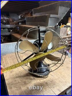 Antique Old Rare AUU 34017 Fairbanks Morse GE General Electric Brass Fan 12 USA