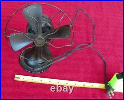 Antique POLAR CUB (Rare) Miniature Table Fan 3 Black Blades 6.5 Cage works