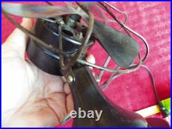 Antique POLAR CUB (Rare) Miniature Table Fan 3 Black Blades 6.5 Cage works