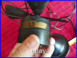 Antique POLAR CUB (Rare) Miniature Table Fan 3 Black Blades 6.5 Cage works