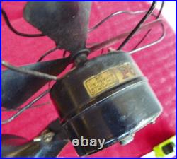 Antique POLAR CUB (Rare) Miniature Table Fan 3 Black Blades 6.5 Cage works
