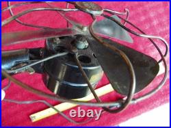 Antique POLAR CUB (Rare) Miniature Table Fan 3 Black Blades 6.5 Cage works