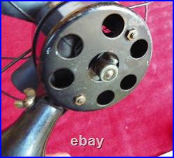 Antique POLAR CUB (Rare) Miniature Table Fan 3 Black Blades 6.5 Cage works