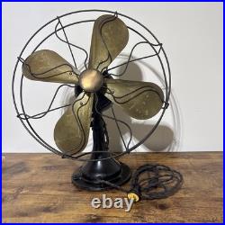 Antique Peerless Electric Fan 16 Brass Blade 3-Speed Oscillating Model 340816