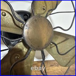 Antique Peerless Electric Fan 16 Brass Blade 3-Speed Oscillating Model 340816