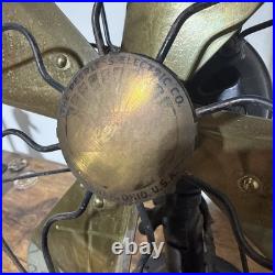 Antique Peerless Electric Fan 16 Brass Blade 3-Speed Oscillating Model 340816