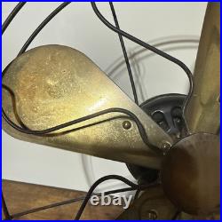 Antique Peerless Electric Fan 16 Brass Blade 3-Speed Oscillating Model 340816