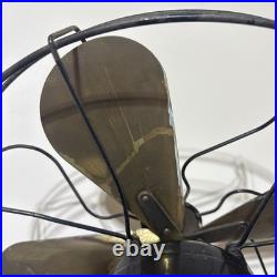 Antique Peerless Electric Fan 16 Brass Blade 3-Speed Oscillating Model 340816