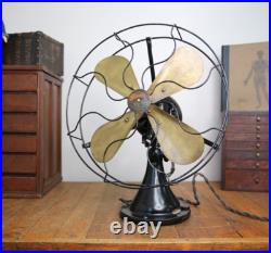 Antique Peerless Front Oscillating Electric Fan Motor 16 brass blade industrial Antique Peerless Front Oscillating Electric Fan Motor 16 brass blade industrial