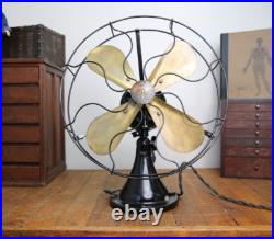 Antique Peerless Front Oscillating Electric Fan Motor 16 brass blade industrial Antique Peerless Front Oscillating Electric Fan Motor 16 brass blade industrial