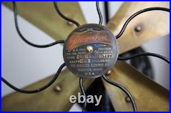 Antique Peerless Front Oscillating Electric Fan Motor 16 brass blade industrial Antique Peerless Front Oscillating Electric Fan Motor 16 brass blade industrial