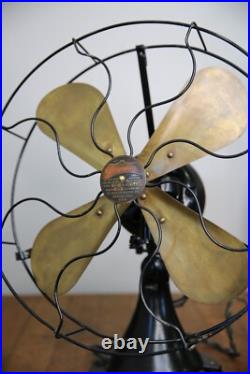 Antique Peerless Front Oscillating Electric Fan Motor 16 brass blade industrial Antique Peerless Front Oscillating Electric Fan Motor 16 brass blade industrial