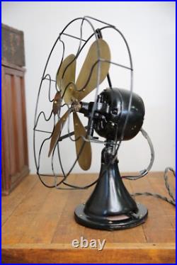 Antique Peerless Front Oscillating Electric Fan Motor 16 brass blade industrial Antique Peerless Front Oscillating Electric Fan Motor 16 brass blade industrial