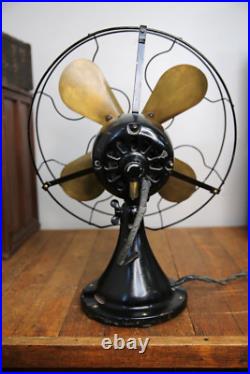 Antique Peerless Front Oscillating Electric Fan Motor 16 brass blade industrial Antique Peerless Front Oscillating Electric Fan Motor 16 brass blade industrial