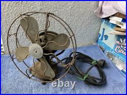 Antique Peerless Table Fan 9 Brass Blade Type P1