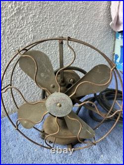 Antique Peerless Table Fan 9 Brass Blade Type P1