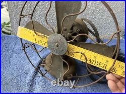 Antique Peerless Table Fan 9 Brass Blade Type P1