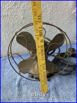 Antique Peerless Table Fan 9 Brass Blade Type P1