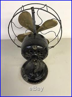 Antique Peerless Warren Ohio 12 Brass Blade Front Oscillator Electric Fan