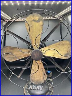 Antique Pre 1920's 17 Westinghouse Electric & MFG CO. Brass Bladed Fan