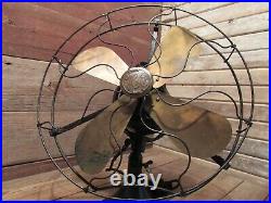 Antique RARE 1906 Hunter Electric Fan 16 Brass Blades Kidney Oscillator PARTS