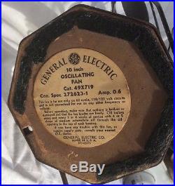 Antique RARE OCTAGON CAGE sm General Electric Fan OSCILLATING Vintage GE /WORKS