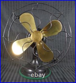 Antique ROBBINS & MYERS 12 3 Speed ELECTRIC FAN 3704 Brass Blades STUNNING