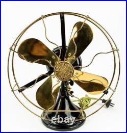 Antique ROBBINS MYERS 2110 12 Brass BladeWire Cage 3 Speed Electric Fan WORKS Antique ROBBINS MYERS 2110 12 Brass BladeWire Cage 3 Speed Electric Fan WORKS