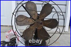 Antique ROBBINS & MYERS No. 2104 Alternating Current 6 Blade Brass Fan