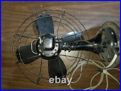 Antique R&M Electric Fan 4 Blades Cage Robbins & Myers Oscillating