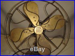 Antique R&M Robbins & Meyers Brass Blade Electric Fan 2417B