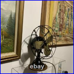 Antique R&M Robbins & Myers 10 Brass Blade Electric Fan Circa 1915- 3 Speed