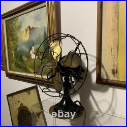 Antique R&M Robbins & Myers 10 Brass Blade Electric Fan Circa 1915- 3 Speed