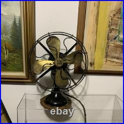 Antique R&M Robbins & Myers 10 Brass Blade Electric Fan Circa 1915- 3 Speed