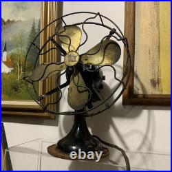 Antique R&M Robbins & Myers 10 Brass Blade Electric Fan Circa 1915- 3 Speed
