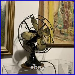 Antique R&M Robbins & Myers 10 Brass Blade Electric Fan Circa 1915- 3 Speed