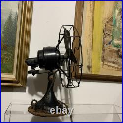 Antique R&M Robbins & Myers 10 Brass Blade Electric Fan Circa 1915- 3 Speed
