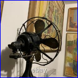 Antique R&M Robbins & Myers 10 Brass Blade Electric Fan Circa 1915- 3 Speed