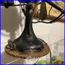 Antique R&M Robbins & Myers 10 Brass Blade Electric Fan Circa 1915- 3 Speed