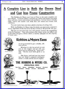Antique R & M Robbins & Myers 16 Oscillating Fan Cast Iron Frame 1916 Works Antique R & M Robbins & Myers 16 Oscillating Fan Cast Iron Frame 1916 Works