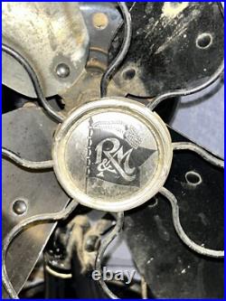 Antique R & M Robbins & Myers 16 Oscillating Fan Cast Iron Frame 1916 Works Antique R & M Robbins & Myers 16 Oscillating Fan Cast Iron Frame 1916 Works