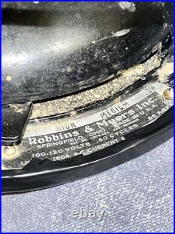 Antique R & M Robbins & Myers 16 Oscillating Fan Cast Iron Frame 1916 Works Antique R & M Robbins & Myers 16 Oscillating Fan Cast Iron Frame 1916 Works