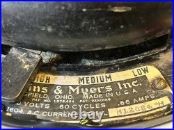 Antique R & M Robbins & Myers 16 Oscillating Fan Cast Iron Frame 1916 Works Antique R & M Robbins & Myers 16 Oscillating Fan Cast Iron Frame 1916 Works
