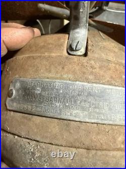 Antique Rare Early PAT 1901 Jandus Adams Bagnall Electric Fan No 45582 Parts USA