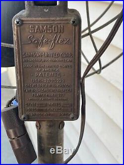 Antique Rare Samson Safe-Flex Floor oscillating Art Deco Style Fan