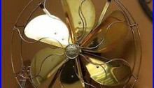 Antique Restored EMERSON 7 6 Blade Oscillating Fan withALL BRASS Blades/Cage