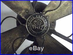 Antique Retro Vintage General Electric Industrial Brass Bladed Whiz fan