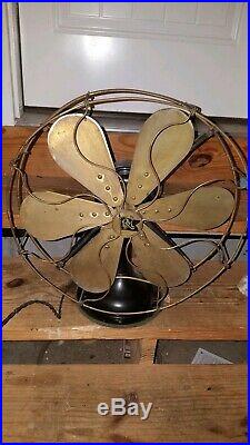 Antique Robbins And Meyers List No. 2426 Electric Fan 16 6 Wing Brass