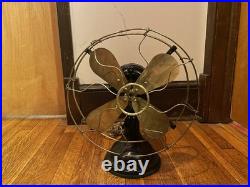 Antique Robbins And Myers 12 Brass Blade Table Fan Model 11530 Restored