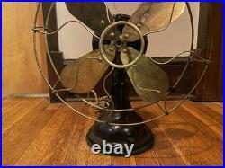 Antique Robbins And Myers 12 Brass Blade Table Fan Model 11530 Restored